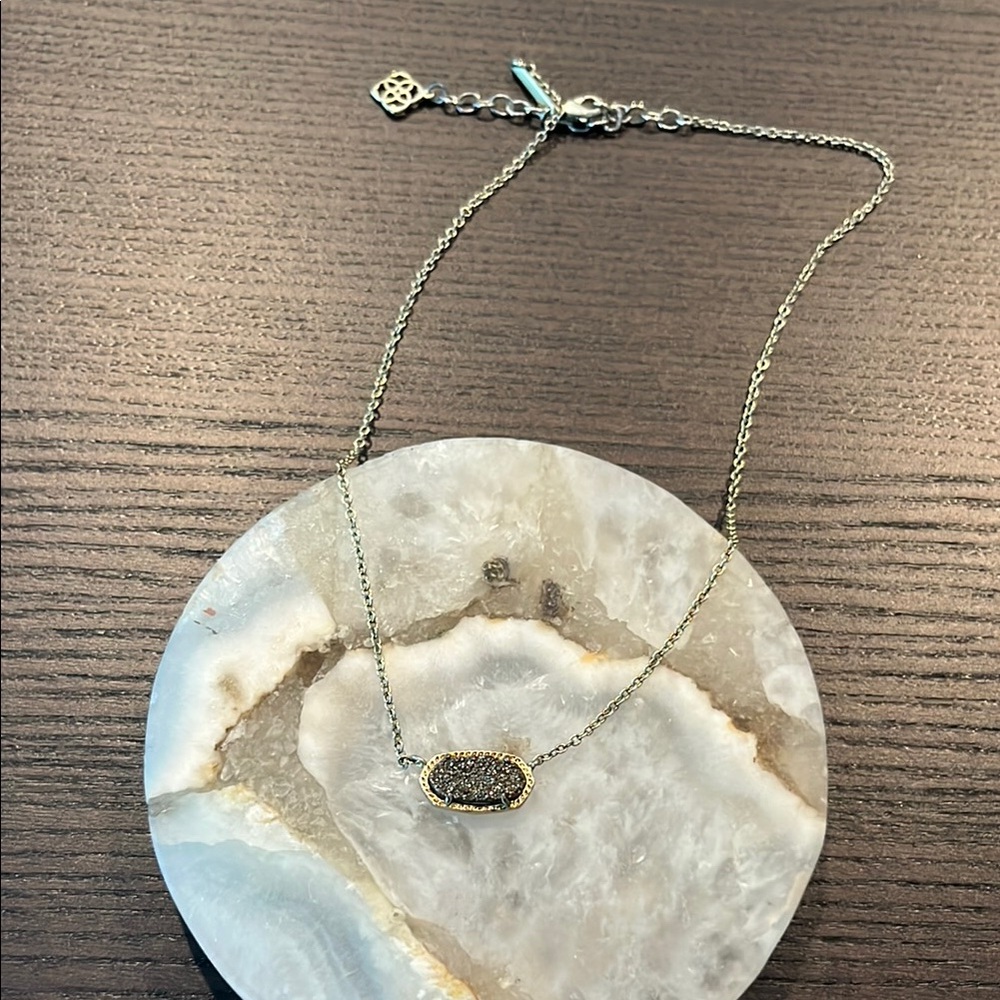 Kendra Scott Elisa Gold and Platinum Drusy Necklace